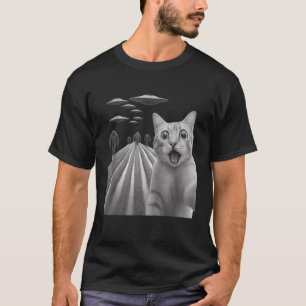 Funny überraschend beängstigend Katze Selfie mit B T-Shirt