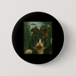 Funny überraschend beängstigend Katze Selfie T-rex Button