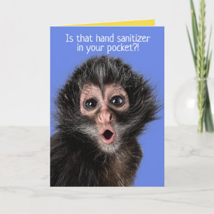 Funny überraschend Monkey Hand Sanitizer Gruß Karte