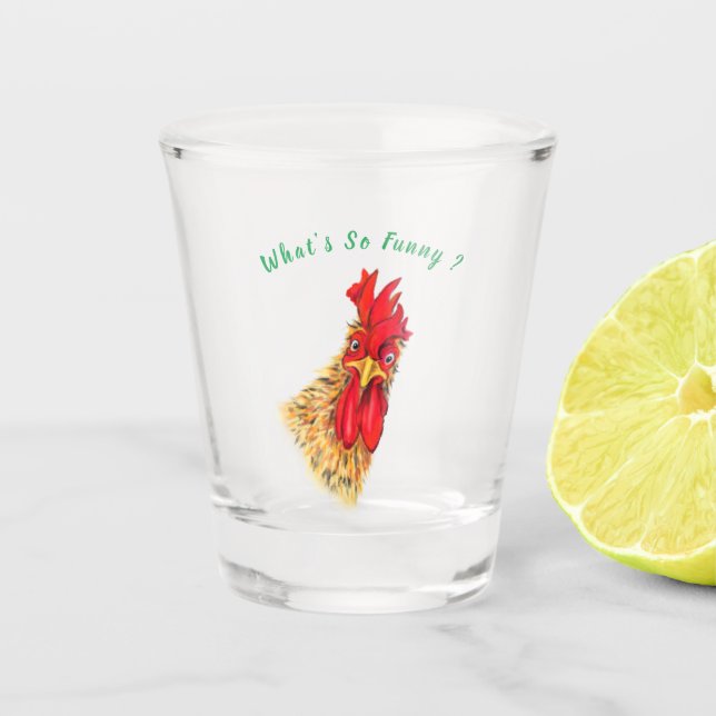 Funny überraschend Neugierige Neuroster - Was ist  Schnapsglas (Vorderseite)