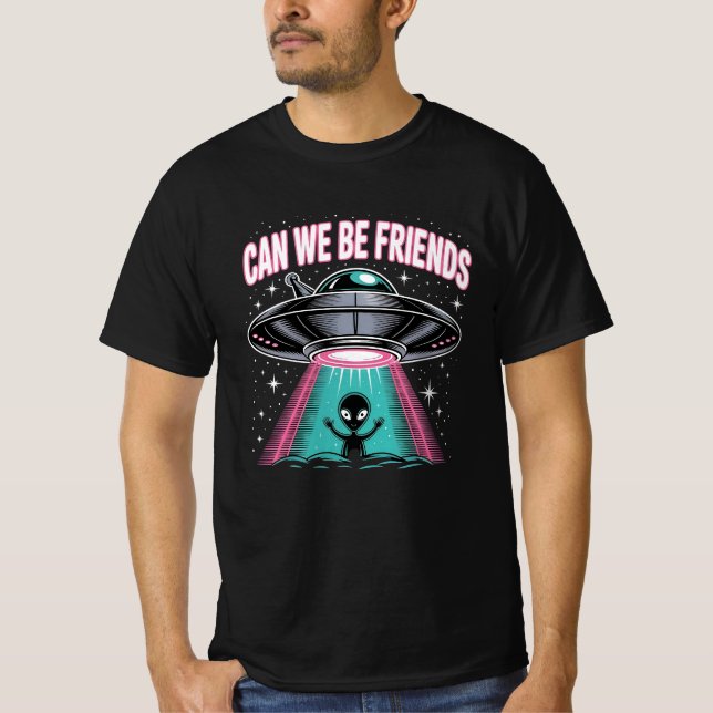 Funny UFO Alien Friends T - Shirt (Vorderseite)