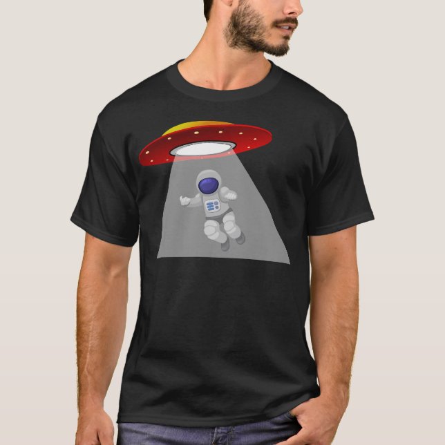 Funny Ufo Astronautenentführung T-Shirt (Vorderseite)