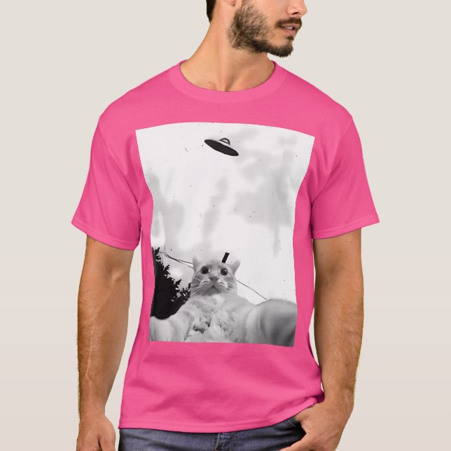 Funny Ufo Cat T-Shirt (Vorderseite)
