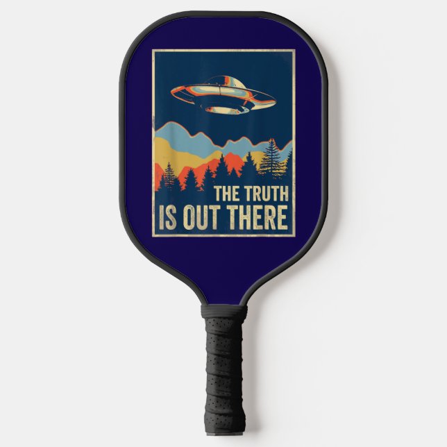 Funny UFO Die Wahrheit ist draußen Verschwörung Pickleball Schläger (Vorderseite)
