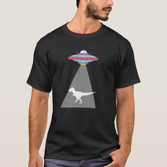 Funny UFO Dinosaurier Entführung T-Shirt (Vorderseite)