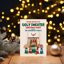 Funny Ugge Sweater Weihnachts-Party mit Hunden