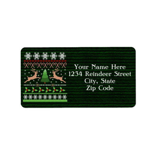 Funny Uggli Christmas Sweater Address Label Adressaufkleber (Vorne)