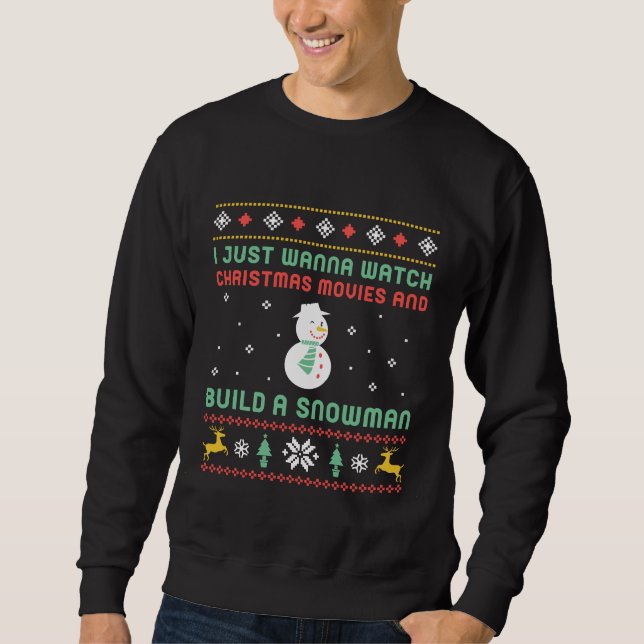 Funny Uggli Christmas Sweater Bauen Sie einen Schn Sweatshirt (Vorderseite)