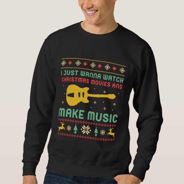 Funny Uggli Christmas Sweater Make Music Musician Sweatshirt (Vorderseite)