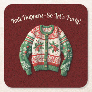Funny Uggli Weihnachts-Weihnachtsfeier Rechteckiger Pappuntersetzer