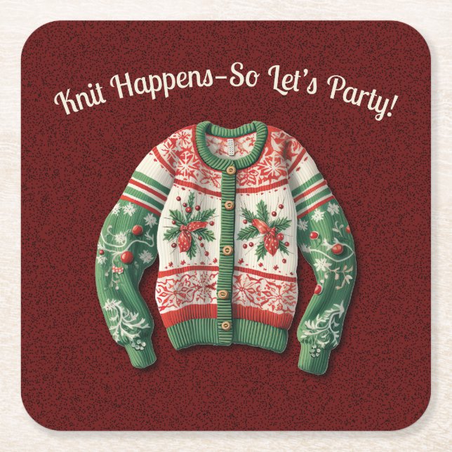 Funny Uggli Weihnachts-Weihnachtsfeier Rechteckiger Pappuntersetzer (Vorderseite)
