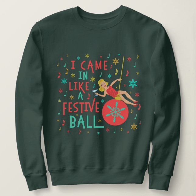 Funny Uggli Weihnachtskraut Frauen Festball Sweatshirt (Design vorne)