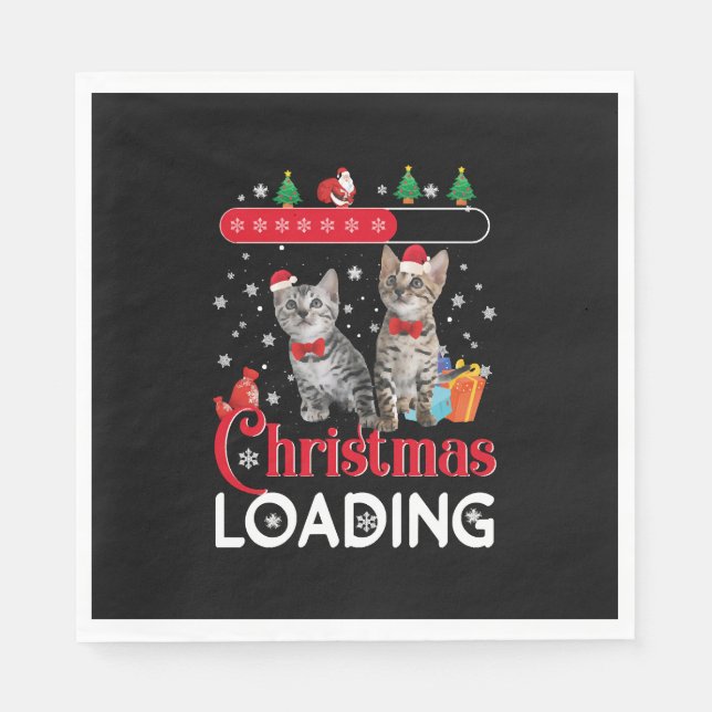 Funny Ugly Christmas Cat Serviette (Vorderseite)
