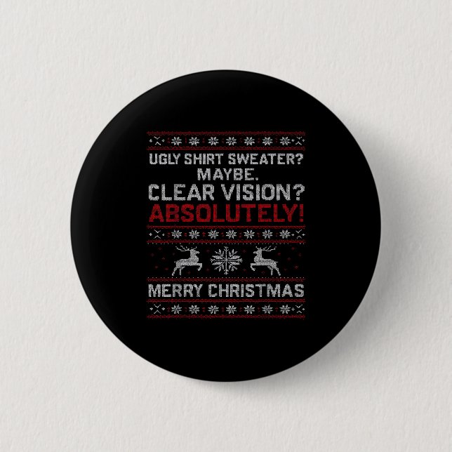 Funny Ugly Christmas Cataract Sweater Grandpa Gran Button (Vorderseite)