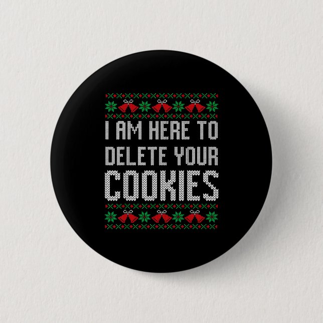 Funny Ugly Christmas Sweater Computer Geek Christm Button (Vorderseite)