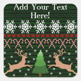 Funny Ugly Christmas Sweater Personalisiert Quadratischer Aufkleber