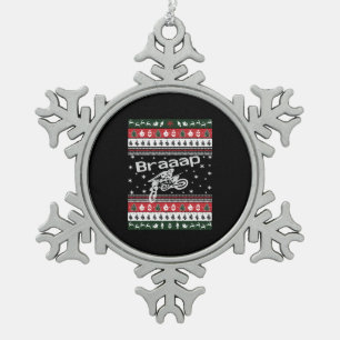 Funny Ugly Christmas Sweater Schneeflocken Zinn-Ornament