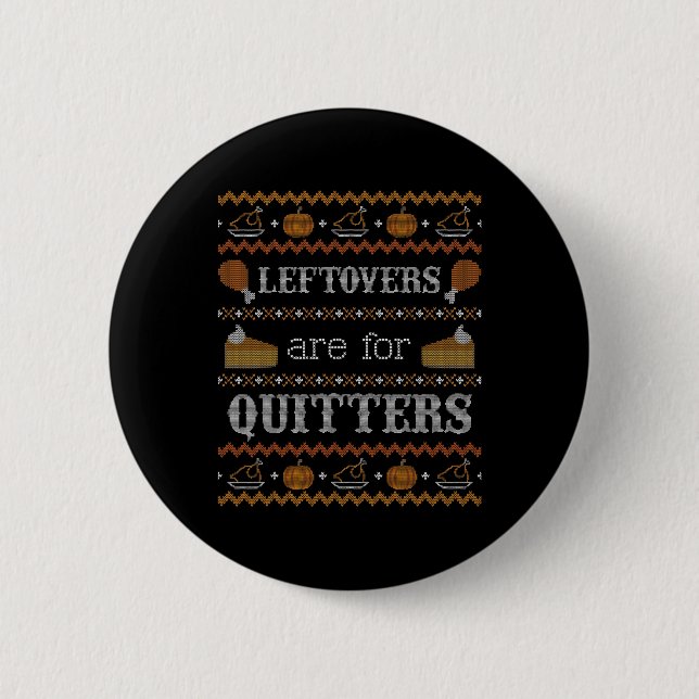 Funny Ugly Erntedank Sweater Leftovers zum Nachgeb Button (Vorderseite)