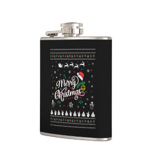 Funny Ugly Frohe Weihnachten Flachmann