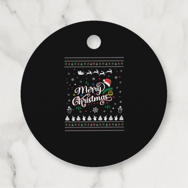 Funny Ugly Frohe Weihnachten Geschenkanhänger (Rückseite)