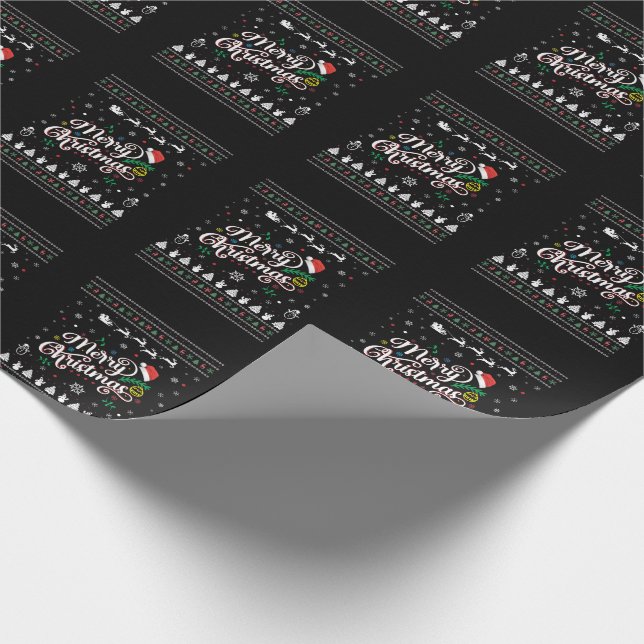 Funny Ugly Frohe Weihnachten Geschenkpapier (Ecke)