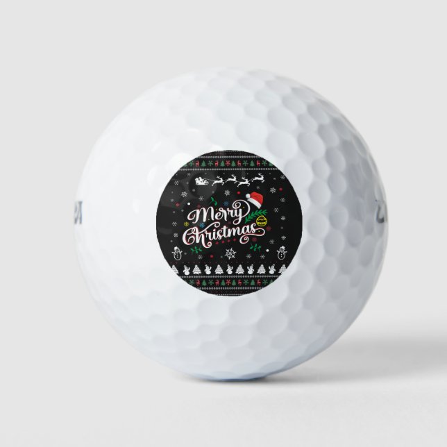 Funny Ugly Frohe Weihnachten Golfball (Vorderseite)