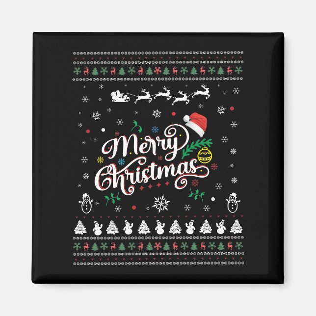 Funny Ugly Frohe Weihnachten Magnet (Vorne)