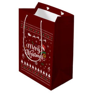 Funny Ugly Frohe Weihnachten Mittlere Geschenktüte