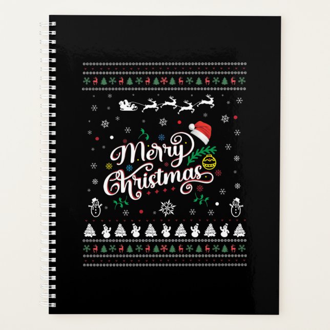 Funny Ugly Frohe Weihnachten Planer (Vorderseite)