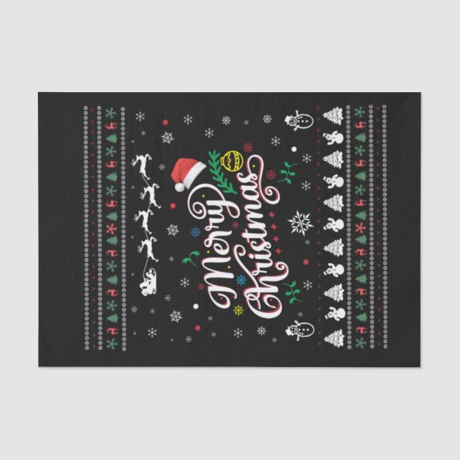 Funny Ugly Frohe Weihnachten Seidenpapier (Vorderseite)