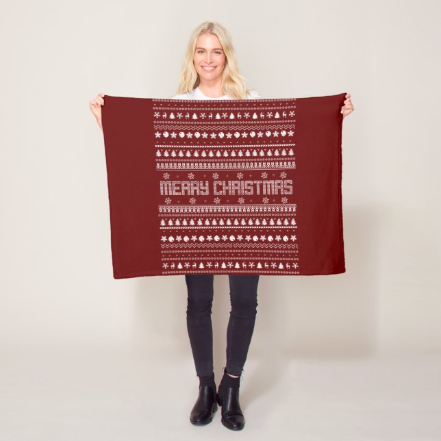 Funny Ugly Frohe Weihnachtsmuster Fleecedecke (Beispiel)