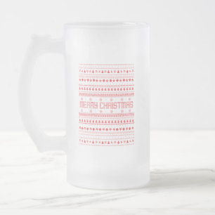 Funny Ugly Frohe Weihnachtsmuster Mattglas Bierglas