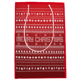 Funny Ugly Frohe Weihnachtsmuster Mittlere Geschenktüte