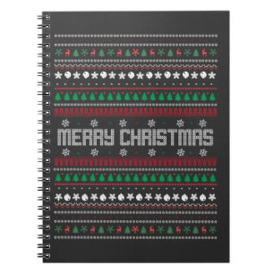 Funny Ugly Frohe Weihnachtsmuster Notizblock