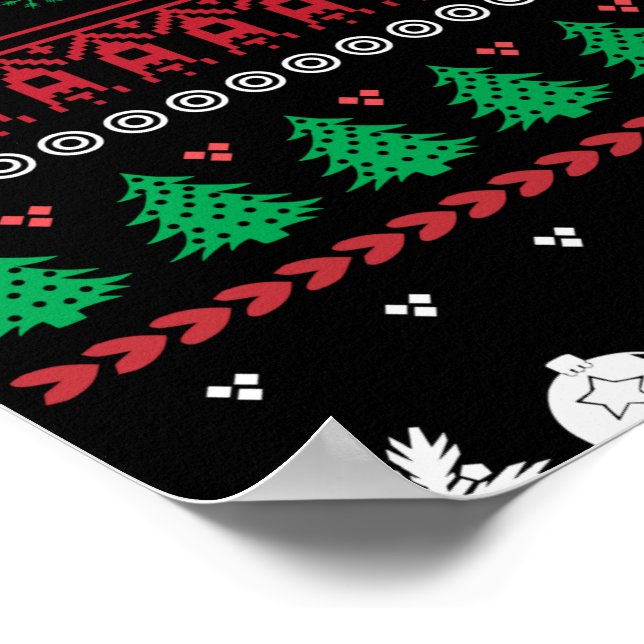 Funny Ugly Frohe Weihnachtsmuster Poster (Ecke)