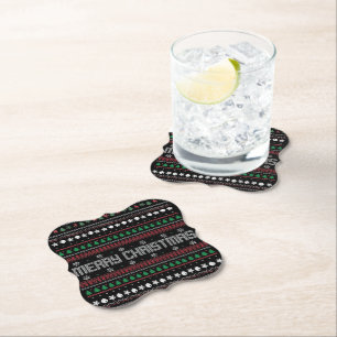 Funny Ugly Frohe Weihnachtsmuster Untersetzer