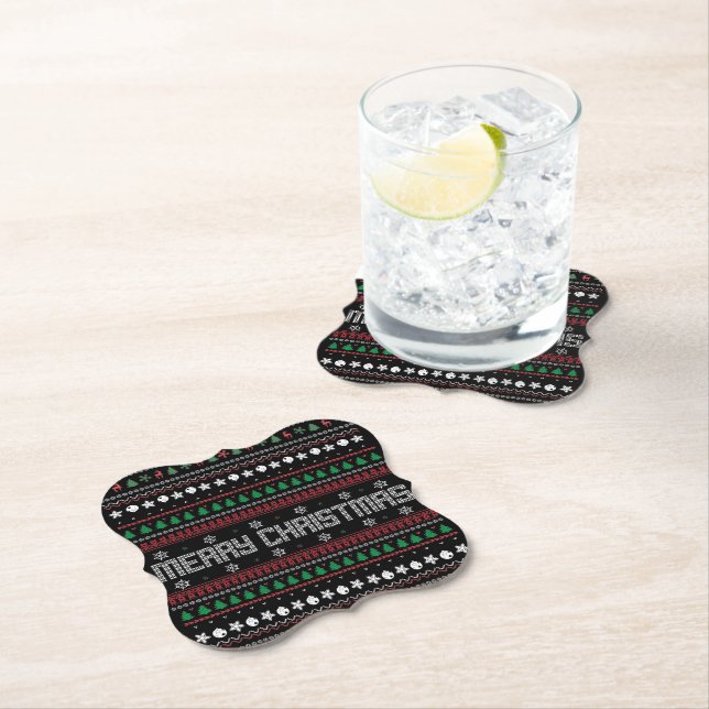 Funny Ugly Frohe Weihnachtsmuster Untersetzer (Vor Ort)