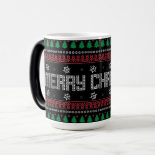 Funny Ugly Frohe Weihnachtsmuster Verwandlungstasse