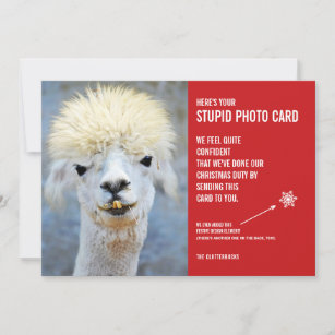 Funny Ugly Llama Weihnachts-Weihnachtsfoto-Karte Feiertagskarte
