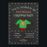 Funny Ugly Sweater Christmas Party Chalkboard Einladung<br><div class="desc">Laden Sie Freunde,  Familie und Gäste zu Ihrem hässlichen Weihnachts-Party ein!  Feiern Sie gute Zeiten und machen Sie Erinnerungen mit dem hässlichsten Weihnachtspulli,  den Sie finden können!  Personalisiert mit Ihren Party-Details!</div>