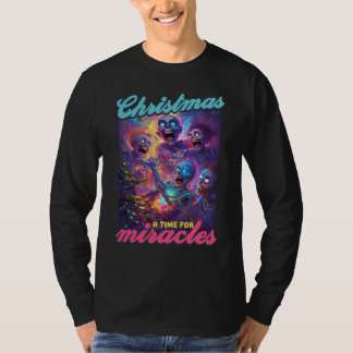 Funny ugly sweater Christmas tree zombies miracle T-Shirt