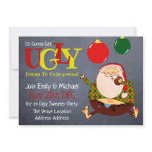 FUNNY UGLY SWEATER Noël Invitation Chalkboard