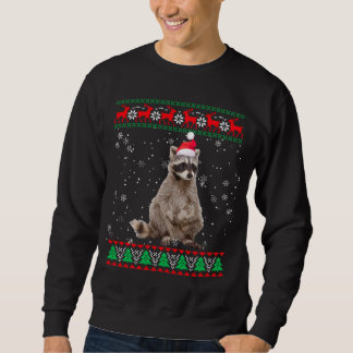 Funny Ugly Sweater Xmas Tiere Weihnachts Raccoon Sweatshirt