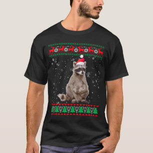 Funny Ugly Sweater Xmas Tiere Weihnachts Raccoon T-Shirt