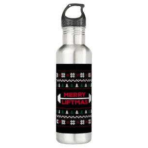 Funny Ugly Weihnachten Heben Gymnastik - Edelstahlflasche