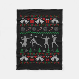 Funny Ugly Xmas Volleyball Weihnachtssport Holida Fleecedecke