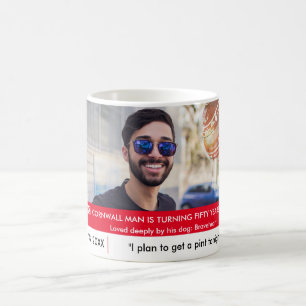 Funny UK Britisch 50. Geburtstag Fake News Geschen Kaffeetasse