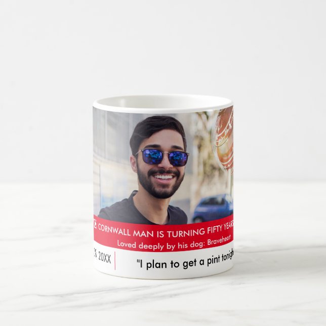 Funny UK Britisch 50. Geburtstag Fake News Geschen Kaffeetasse (Mittel)