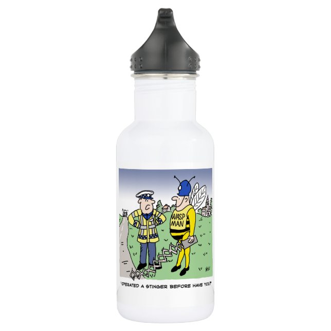 Funny UK Traffic Police Cartoon Edelstahlflasche (Rechts)