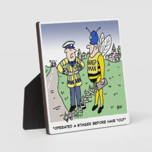Funny UK Traffic Police Cartoon Fotoplatte